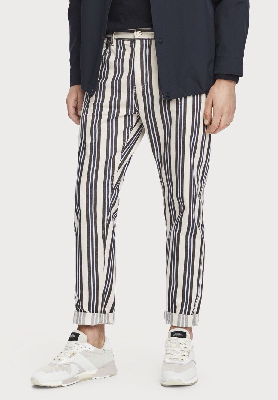 Scotch & Soda Amsterdam Blauw The Norm Striped Jeans W28 L32 Navy White Straight